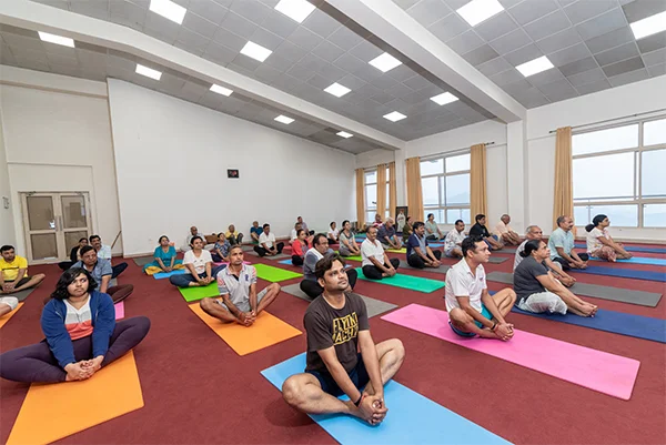 Yoga therapy session to improve balance, strength, and relaxation