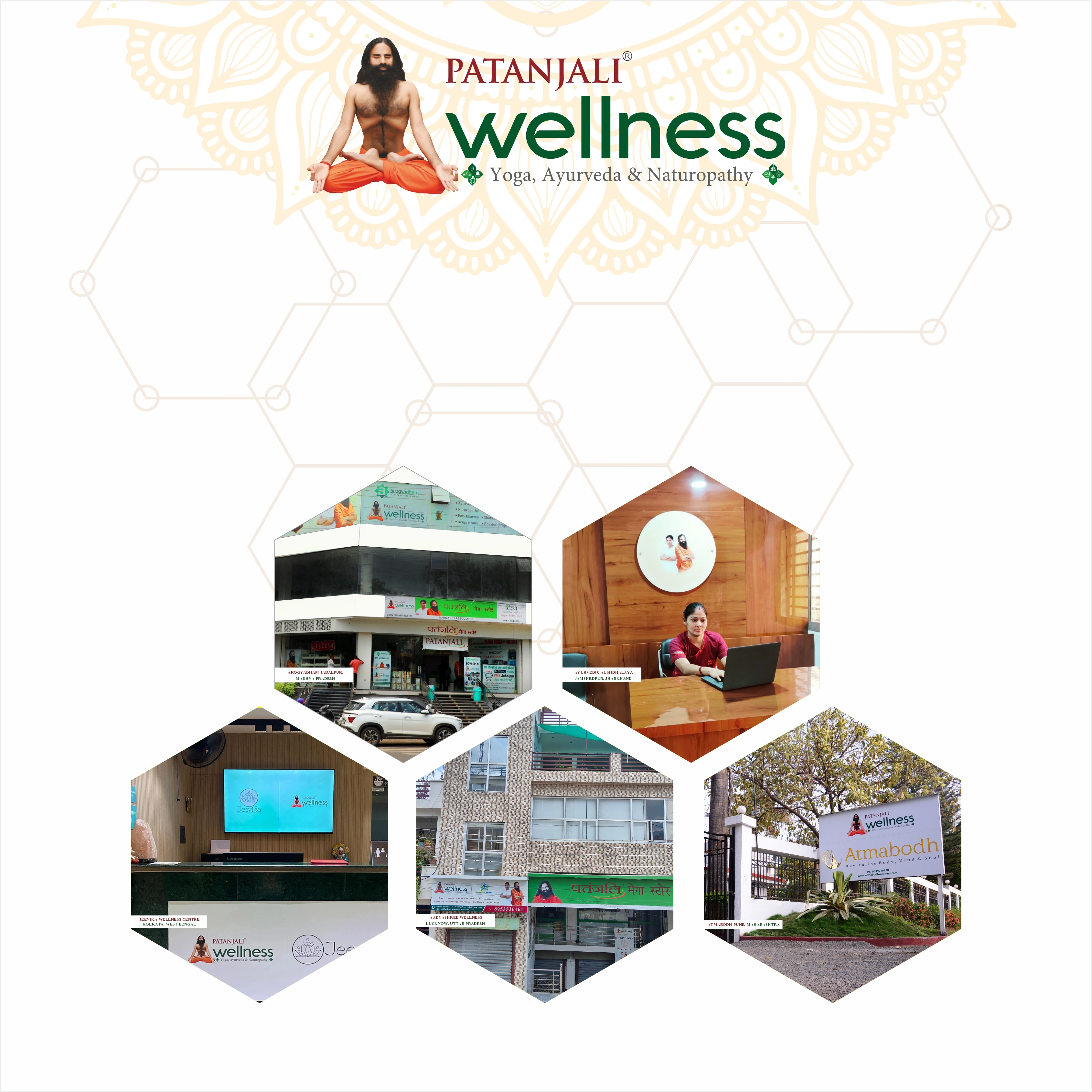 Book Patanjali Wellness partner centres in Moradabad, Delhi, Panipat, Pune, Anand Gujarat and Hamirpur for Ayurveda, yoga and naturopathy treatments